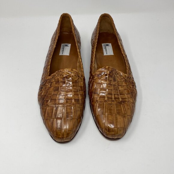 NEW moreschi braided leather slip on loafers main image 5